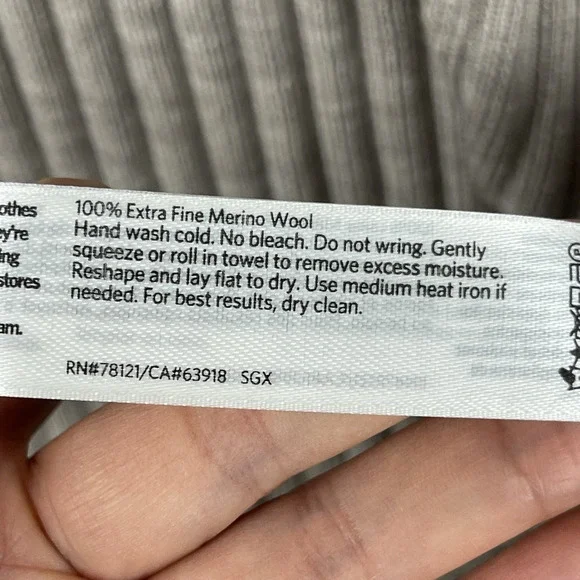 Eileen Fisher Scrunch Neck Dress Women Medium Beige Regenerative Wool NEW Flaw - Picture 8 of 14